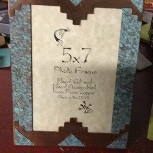 Handcrafted 5x7 Photo Frame - Brown and Blue